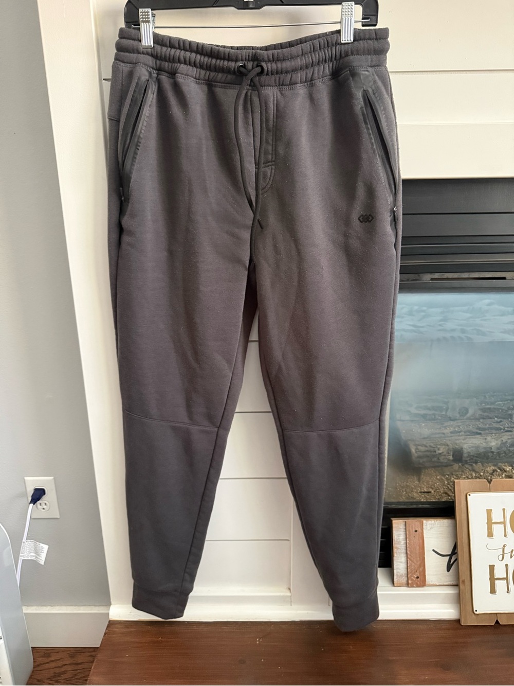 Legend Men's Dark Gray Jogger Sweatpants - Casual Comfort zipper pockets Large